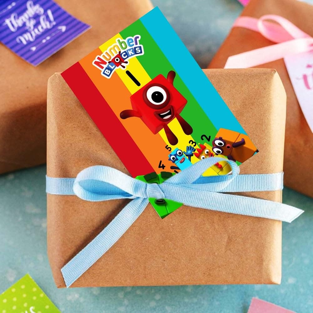 Balloonistics Numberblock Theme Birthday Invitation Cards - Pack of 10 Math-Powered Galaxy & Learning Fun Invites with Envelopes - Double-Sided Cardstock Fill-in Invitations for Kids, Educational Cartoon Party Supplies (Invite Cards - Pack of 10) thumbnail 3