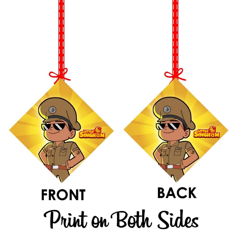 Balloonistics Little Police Singham Theme Hanging Decorations with Ribbons Double-Sided Printed Cardstock Perfect for Kids Birthday (Hangings - Pack of 12) thumbnail 8