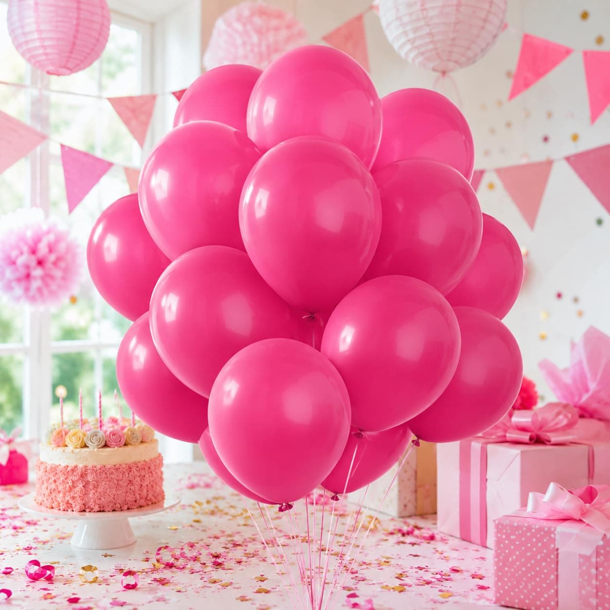 Balloonistics 25-Pack Pink Latex Balloons – Solid Colour Balloons for Girls Birthday, Baby Shower, Bridal Shower & Pink Party Decoration thumbnail 1