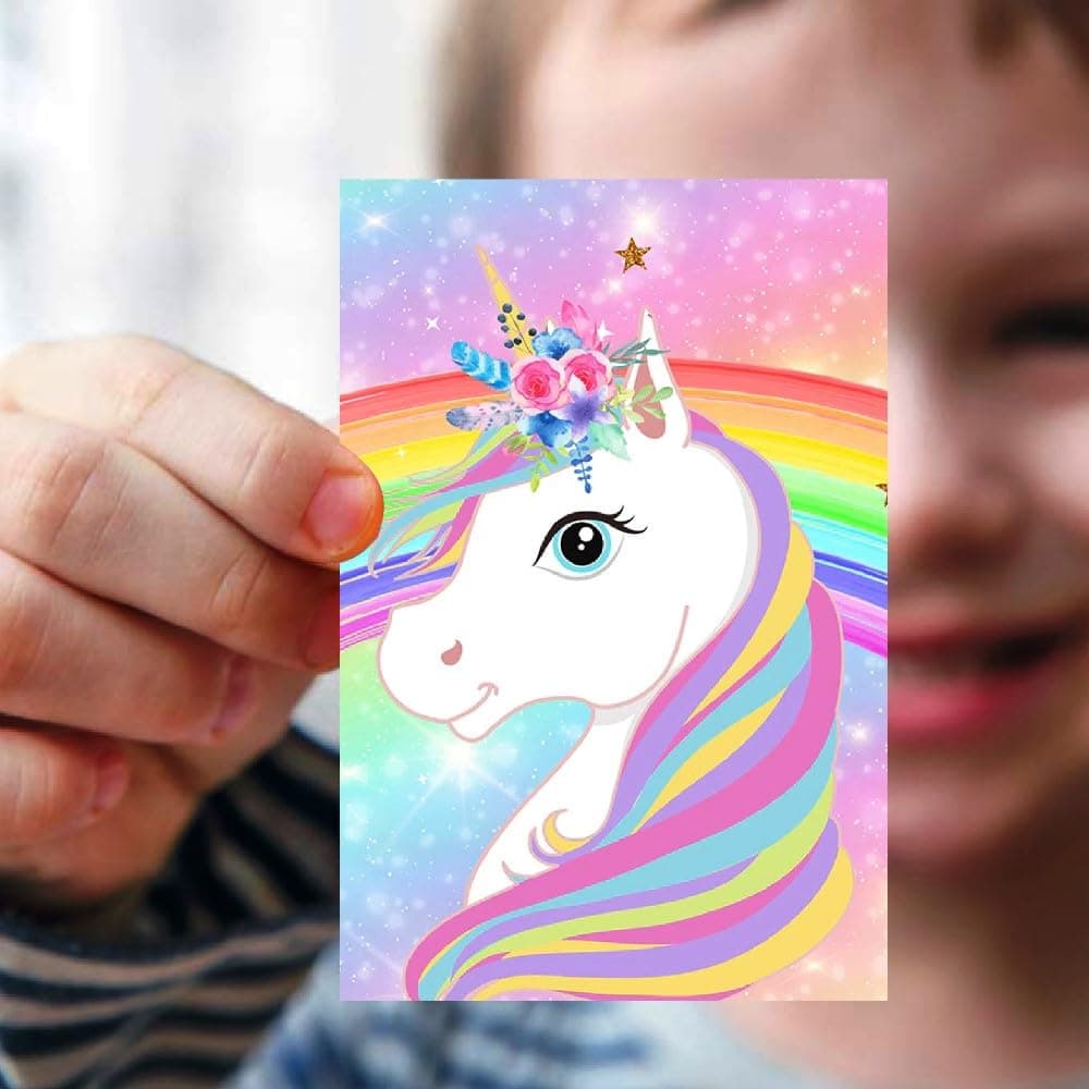 Balloonistics Unicorn Theme Birthday Invitation Cards Premium Double-Sided Cardstock Invites Party Supplies for Girls Birthday (Invite Cards - Pack of 10) thumbnail 2