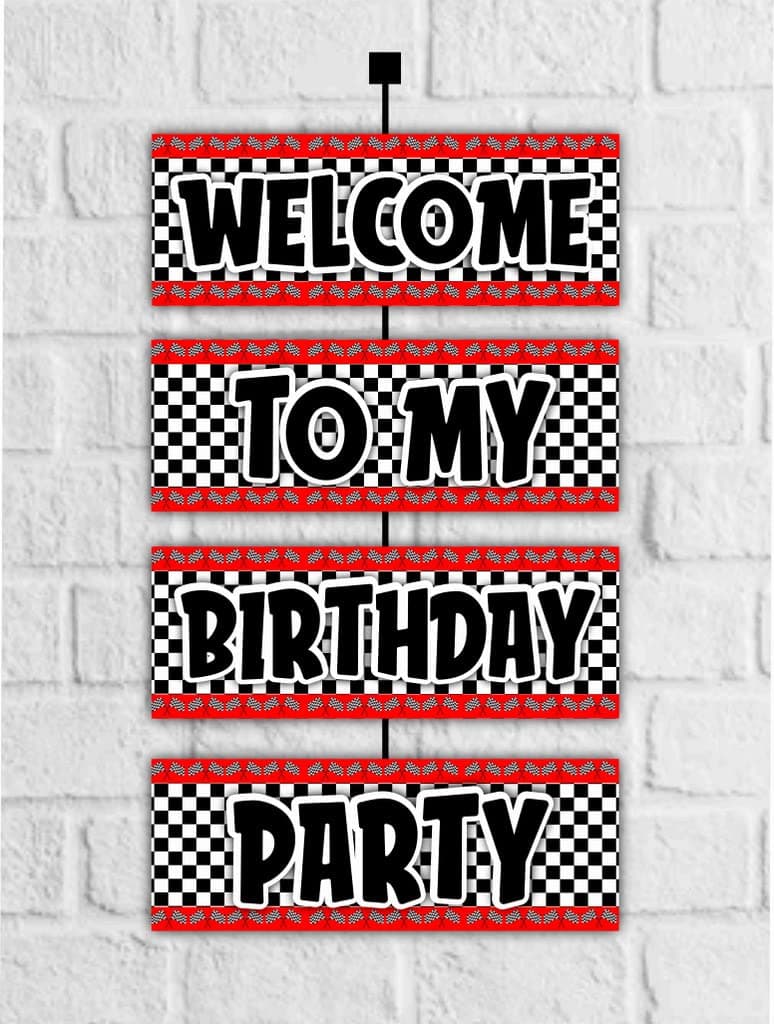 Balloonistics MotoGP Theme Birthday Welcome Board - Large 2.3ft Cardstock Racing Banner for Indoor & Outdoor - Grand Prix Motorbike Party Decorations, Racing Flags & Track Backdrop (Welcome Outdoor Board) thumbnail 1