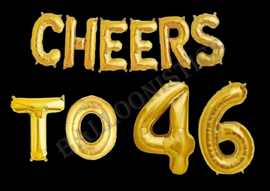 Balloonistics Cheers to Forty Six Foil Balloon Combo – “Cheers to 46” & Number 46 Foil Balloon Set for 46th Birthday & Anniversary Party Decorations thumbnail 2