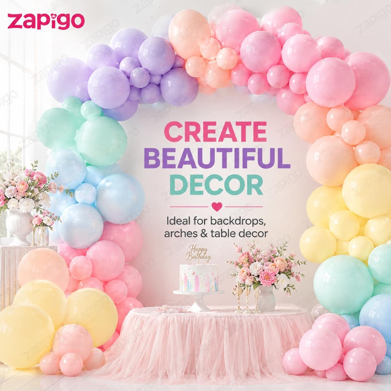 Balloonistics 25-Pack Pastel Multicolour Latex Balloons – Soft Matte Assorted Balloons for Baby Shower, Kids Birthday, Boho & Dreamy Party Decoration thumbnail 6