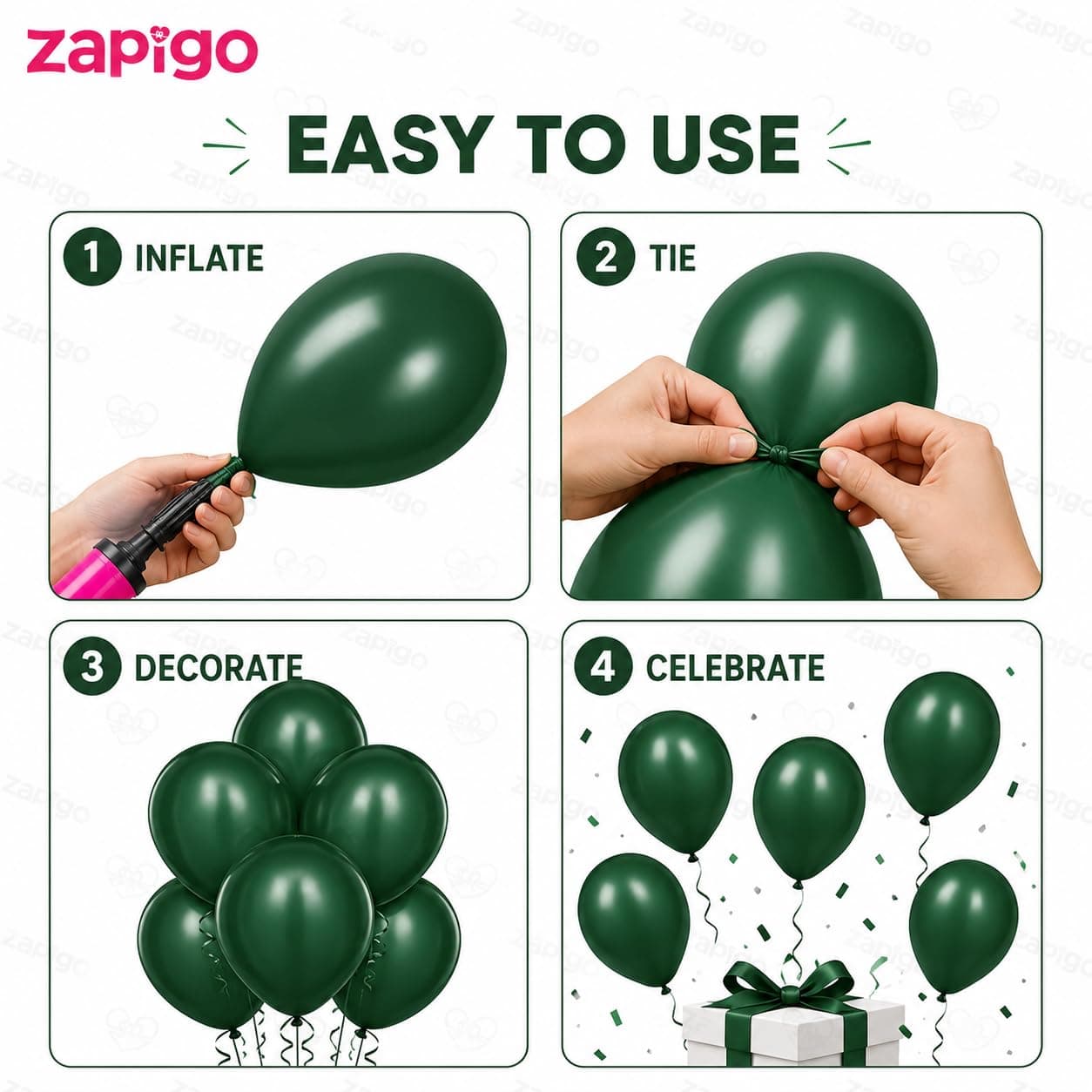 Balloonistics 10 Inch (Pack Of 50) Balloons for Birthday Decoration, Decoration for Weddings, Engagement, Baby Shower, 1st Birthday, Anniversary Party, Birthday Party supplies (Dark Green) thumbnail 7