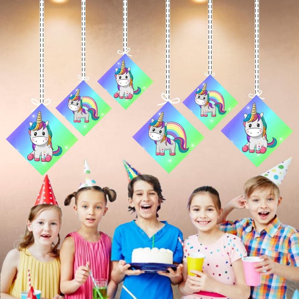Balloonistics Unicorn Theme Hanging Decorations Double-Sided Cardstock Party Cutouts Birthday Decor for Girls Includes Ribbons (Hangings - Pack of 12) thumbnail 4