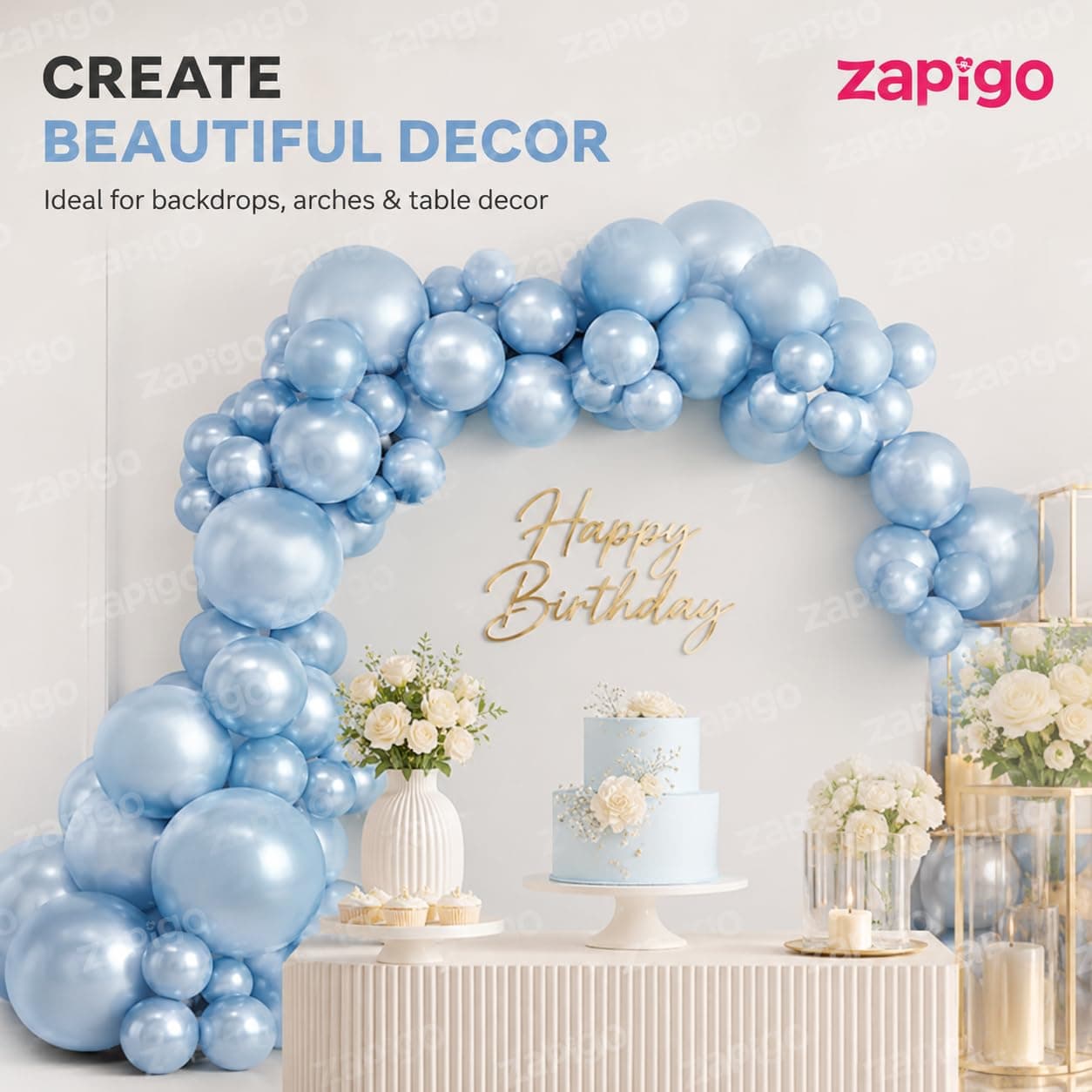 Balloonistics 25-Pack Light Blue Latex Balloons – Solid Colour Balloons for Baby Shower, Boys Birthday, Winter Wonderland Theme & Pastel Party Decoration thumbnail 6