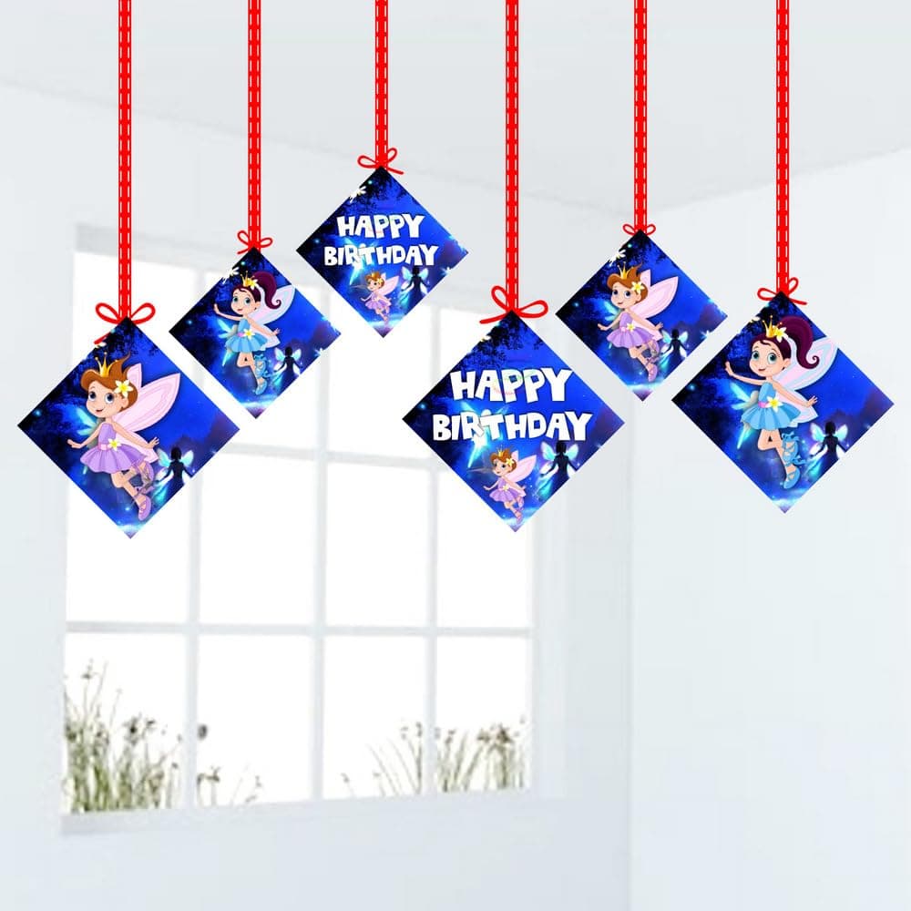 Balloonistics Fairy Theme Hanging Decorations - Pack of 12 Enchanted Forest Party Hangings - Premium Cardstock Magical Pixie, Garden Bloom & Butterfly Cutouts with Strings, Whimsical Birthday (Hangings - Pack of 12) thumbnail 1