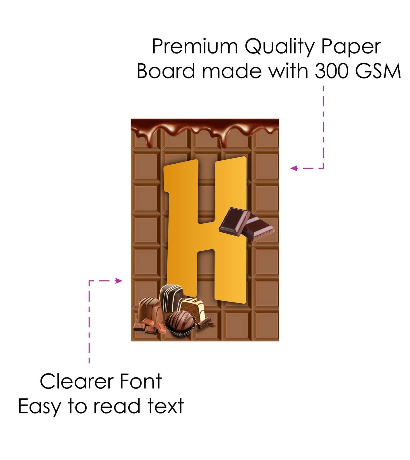 Balloonistics Chocolate Theme Happy Birthday Banner - Sweet Treats & Cocoa Cardstock Bunting for Kids and Adults - Candy Shop & Choco-Lover Party Supplies, Brown & Gold Backdrop thumbnail 5