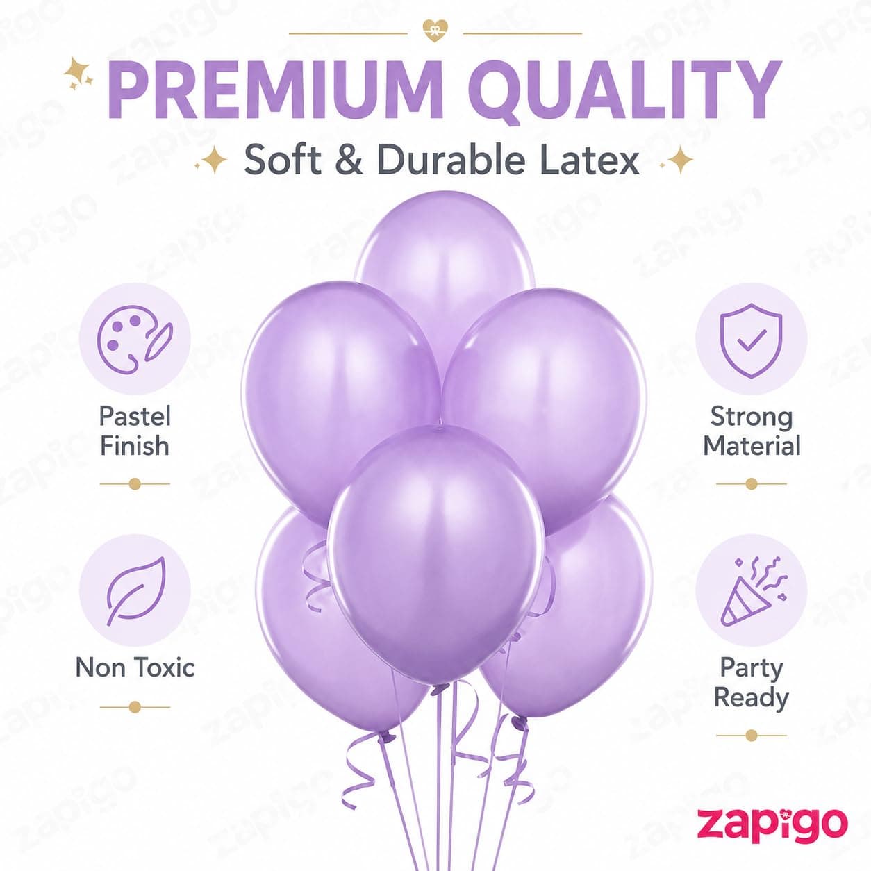 Balloonistics Lavender Latex Balloons – Premium Quality Party Balloons for Birthday, Baby Shower & Pastel Theme Celebration Decoration (Pack of 25) thumbnail 2