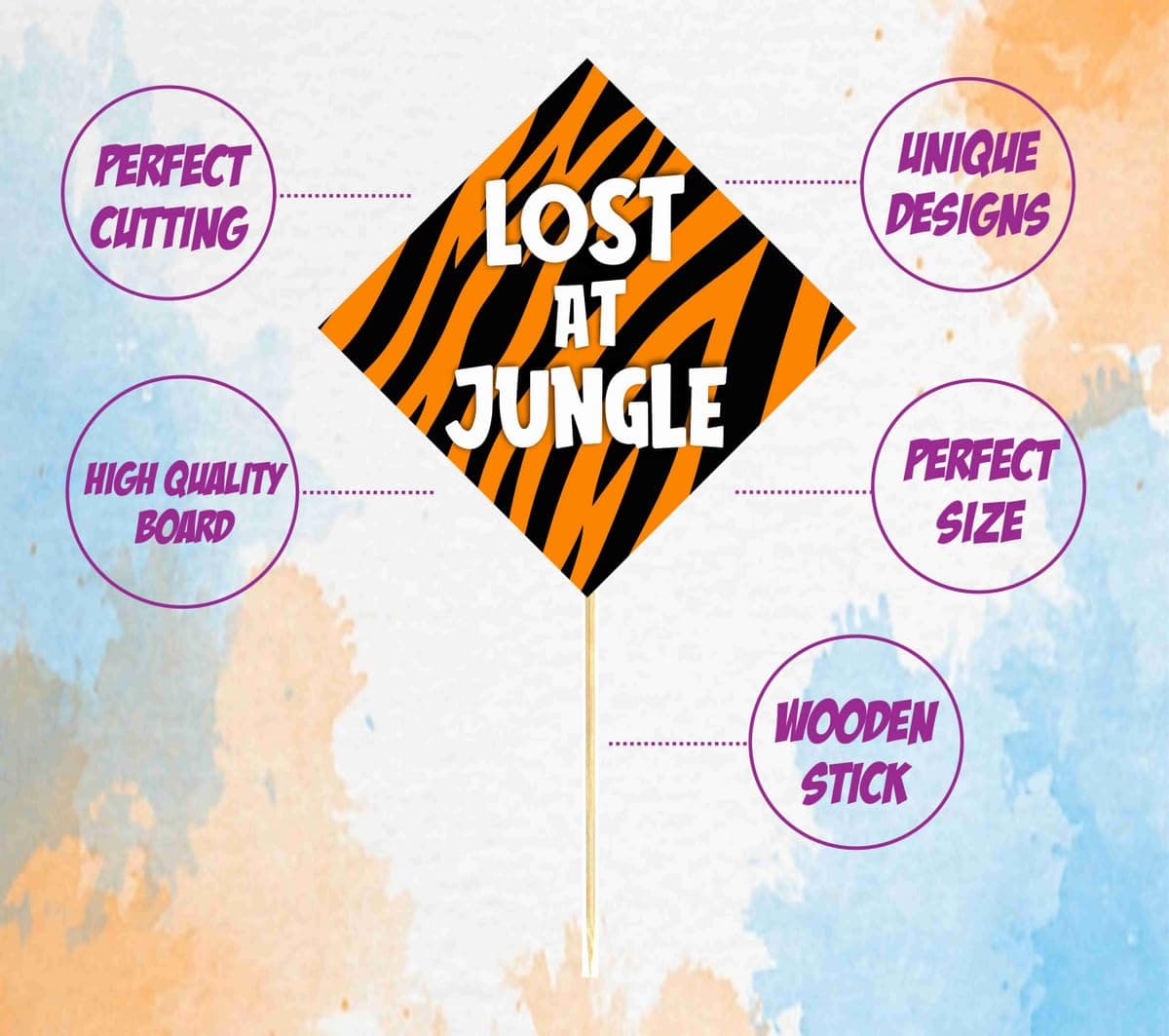 African Safari Theme 10 Pack Photo Booth Props with Bamboo Sticks African Jungle Animal Theme Birthday Party Decorations Premium Cardstock Jungle Safari Party Supplies for Kids & Adults thumbnail 5