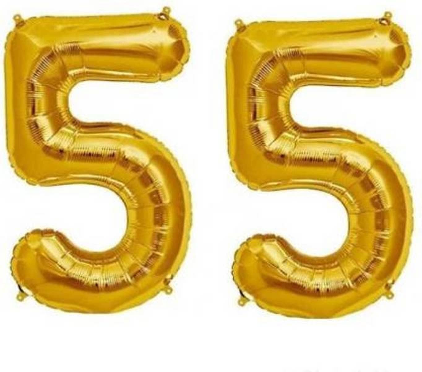 Balloonistics Gold Foil Number 55 Balloon – 16 Inch Golden Foil Number for Custom Age, Year & Phrase Party Decoration (Number 55) thumbnail 1