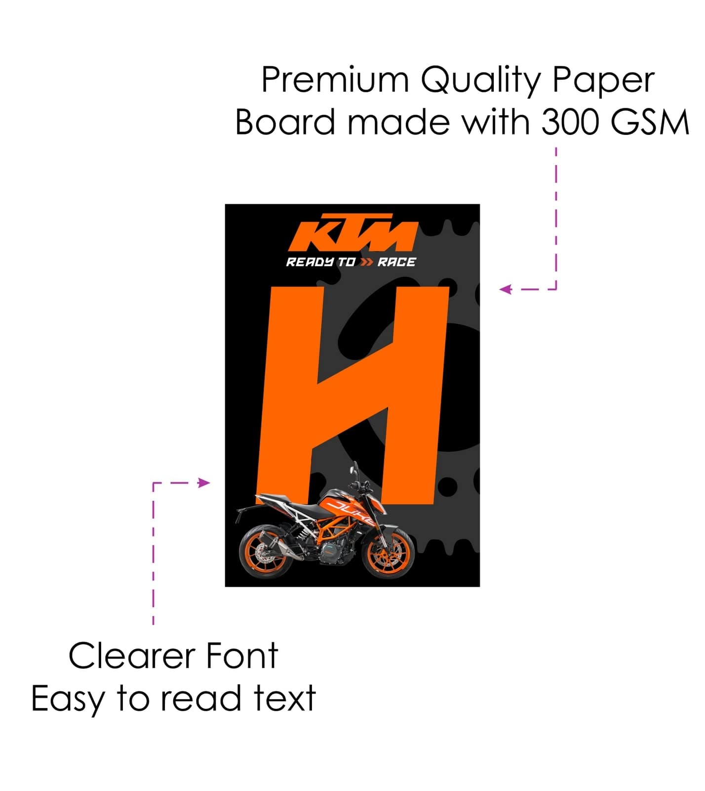 Balloonistics KTM Theme Happy Birthday Banner - Racing Orange & Black Cardstock Bunting for Motocross Fans - Dirt Bike, Supermoto & Enduro Party Decorations, Ready To Race Backdrop thumbnail 4