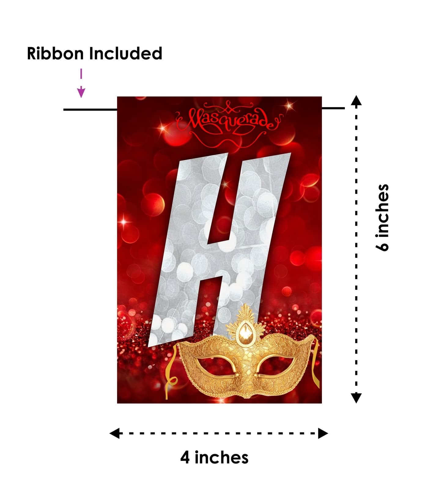 Balloonistics Masquerade Theme Happy Birthday Banner - Venetian Mask & Mystery Cardstock Bunting for Adults & Teens - Mardi Gras, Prom & Masked Ball Party Decorations, Elegant Backdrop thumbnail 3