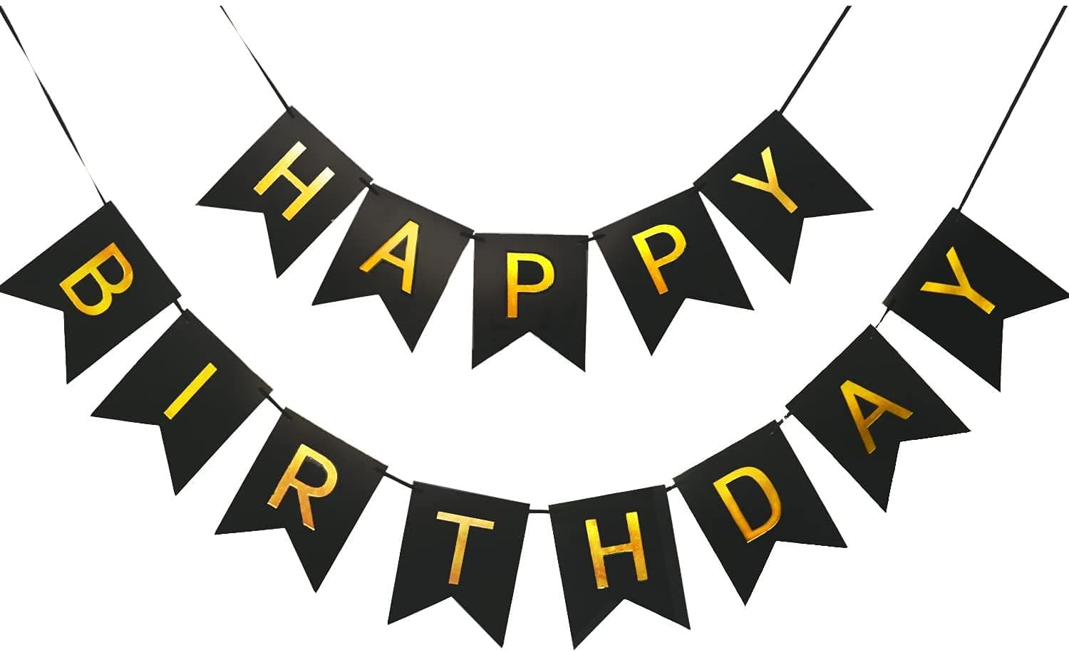 Balloonistics Black Happy Birthday Decoration Kit – Balloons, Banner & Party Supplies for Stylish Black Theme Birthday Celebration thumbnail 4