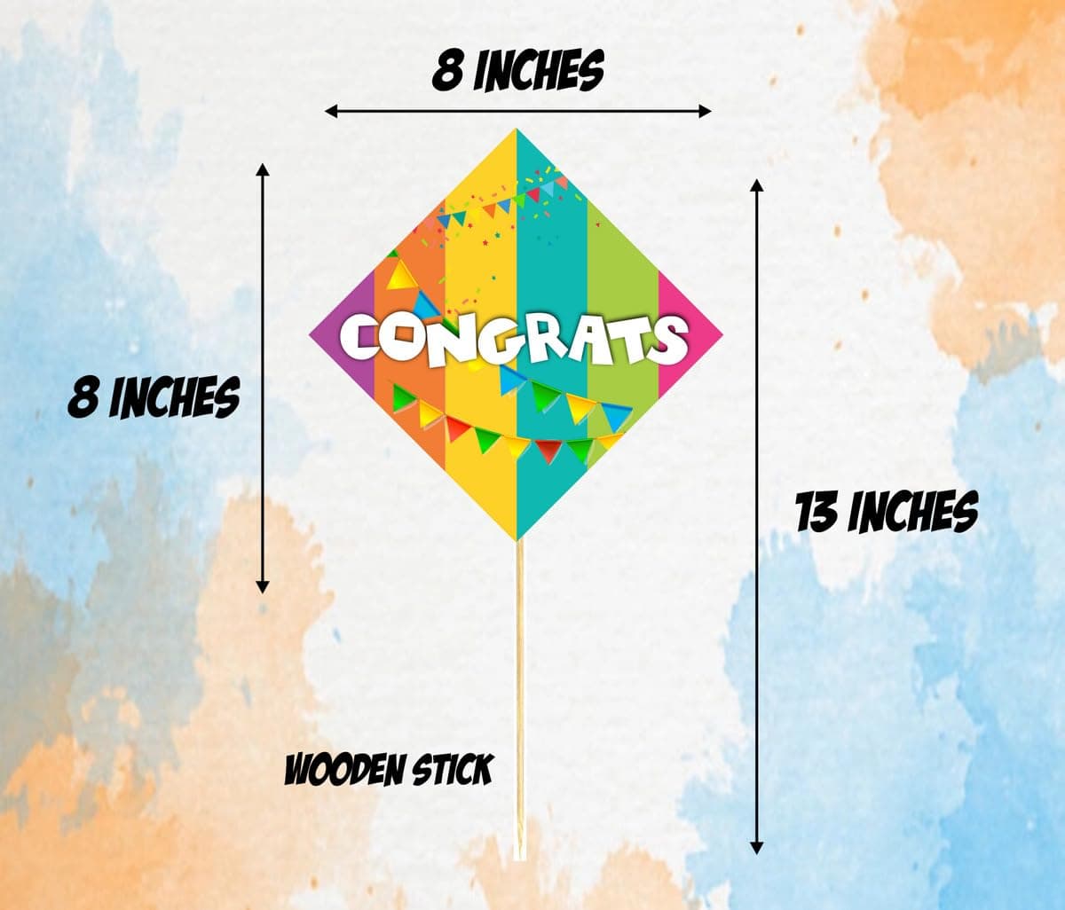 Balloonistics "Congrats" Photo Booth Props (Pack of 10) - Congratulations Graduation & Promotion Party Decorations - Single-Sided Cardstock Photo Props with Bamboo Sticks for Weddings, Graduations & Success Parties (Photo Props - Pack of 10) thumbnail 2