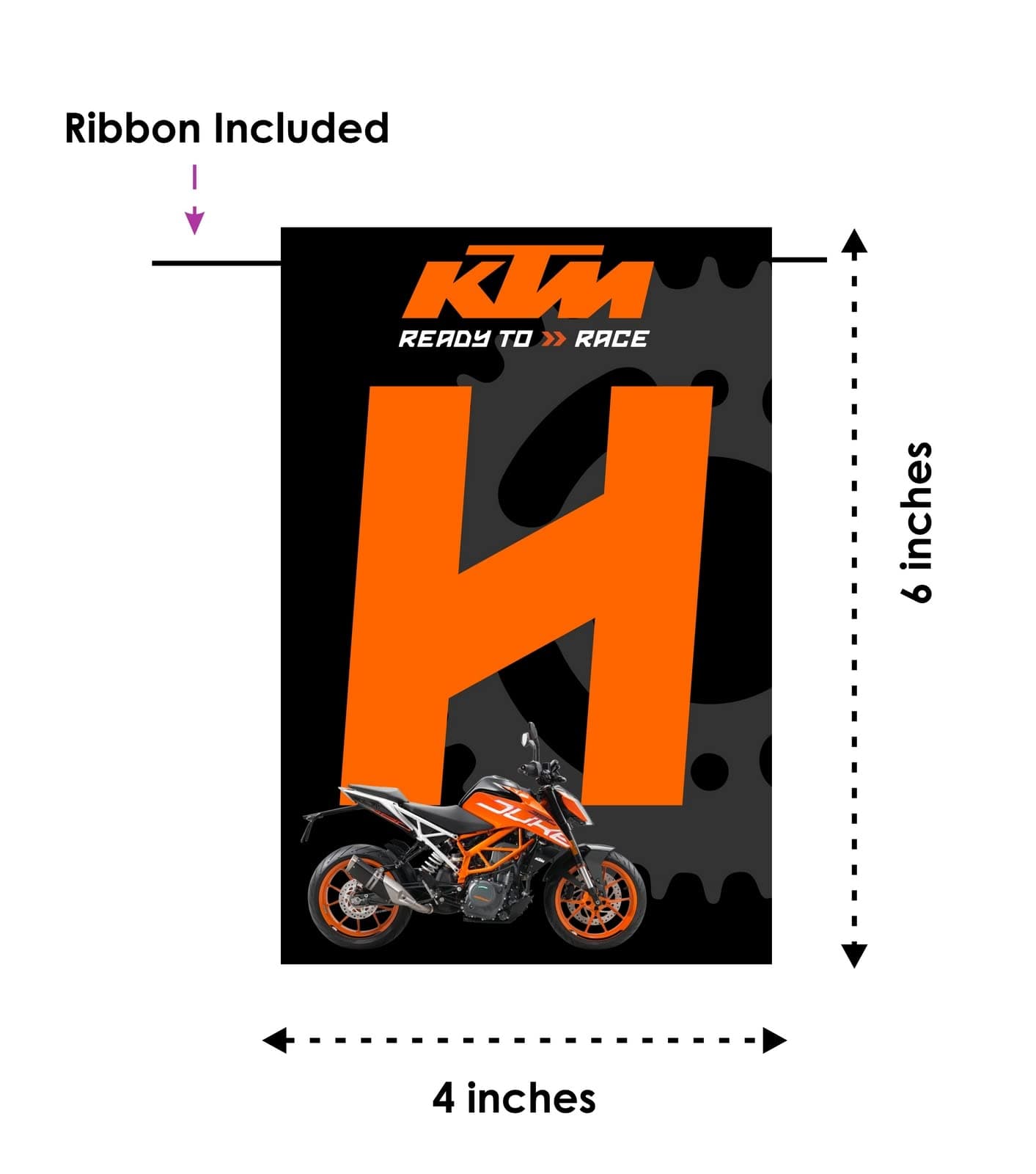 Balloonistics KTM Theme Happy Birthday Banner - Racing Orange & Black Cardstock Bunting for Motocross Fans - Dirt Bike, Supermoto & Enduro Party Decorations, Ready To Race Backdrop thumbnail 5