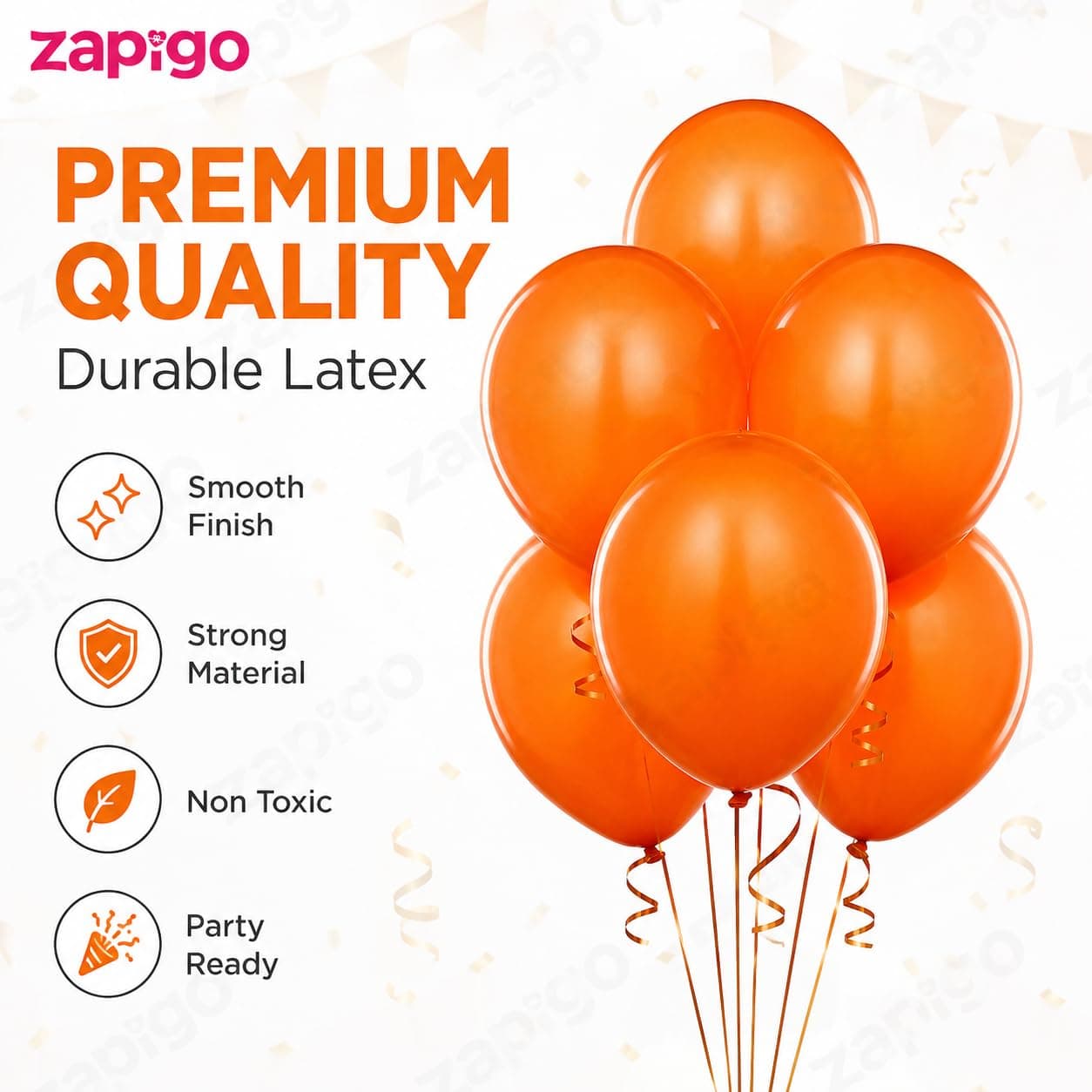 Balloonistics 10 Inch (Pack Of 50) Balloons for Birthday Decoration, Decoration for Weddings, Engagement, Baby Shower, 1st Birthday, Anniversary Party, Birthday Party supplies (Orange) thumbnail 2