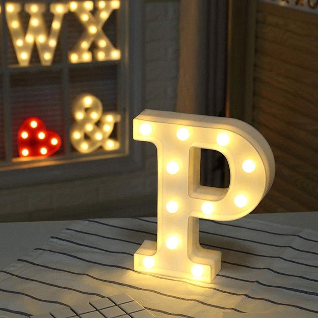 Balloonistics LED Marquee Letter 'P' Light | 9-Inch Warm White Glow | Cordless Battery-Operated Standing Alphabet Sign for Birthdays, Parties, Weddings & Personalised Home Décor thumbnail 4