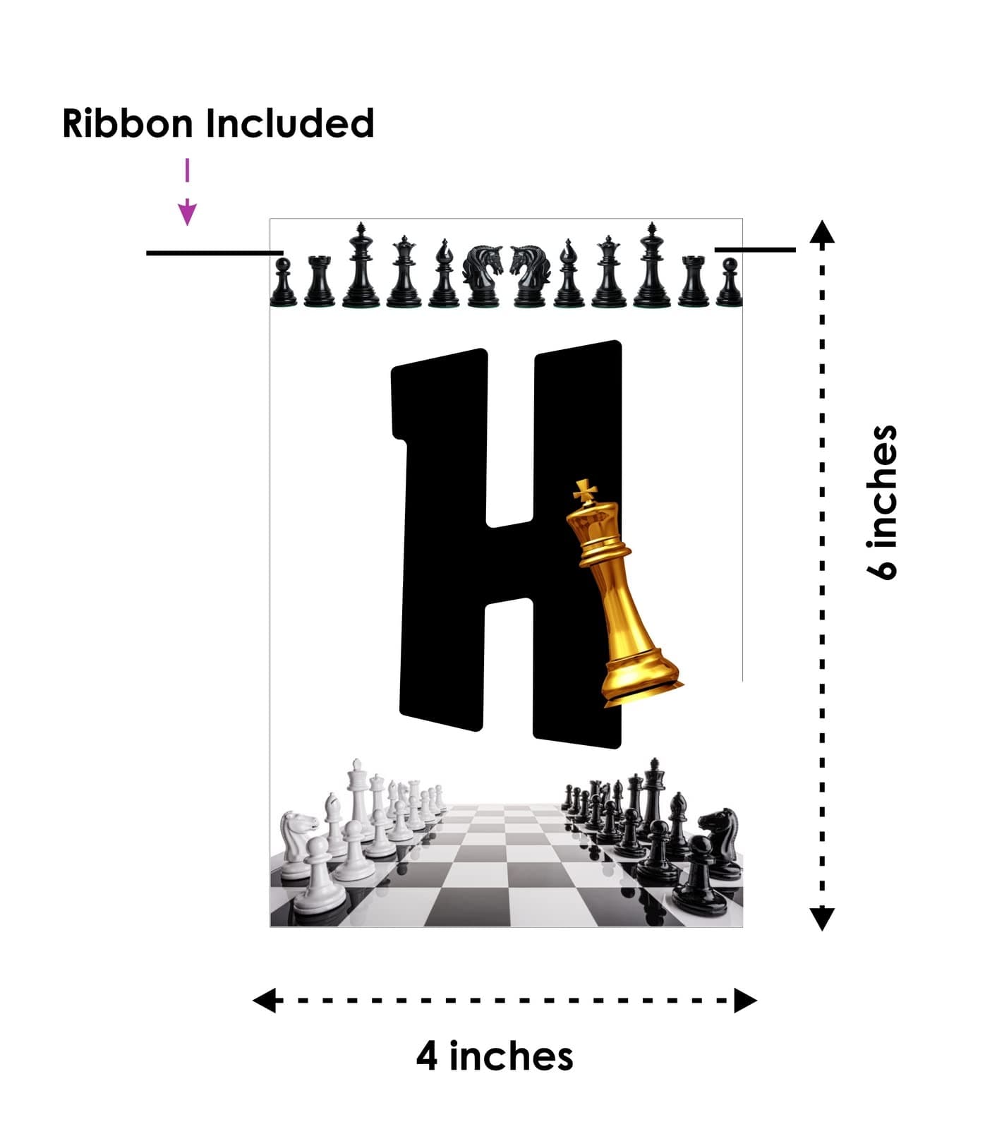 Balloonistics Chess Theme Happy Birthday Banner - Large Cardstock "Checkmate" Bunting with King, Queen & Knight Designs - Black and White Grandmaster Party Decorations thumbnail 6