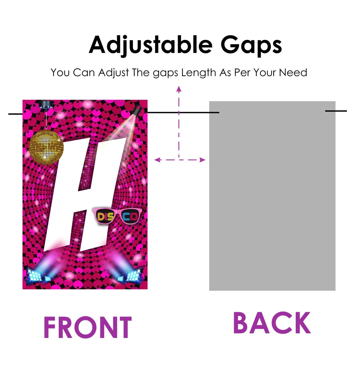Balloonistics Disco Theme Happy Birthday Banner - 70s Retro Disco Ball Cardstock Bunting for Kids & Adults - Saturday Night Fever & Groovy Dance Party Supplies, Neon Backdrop Decor thumbnail 5
