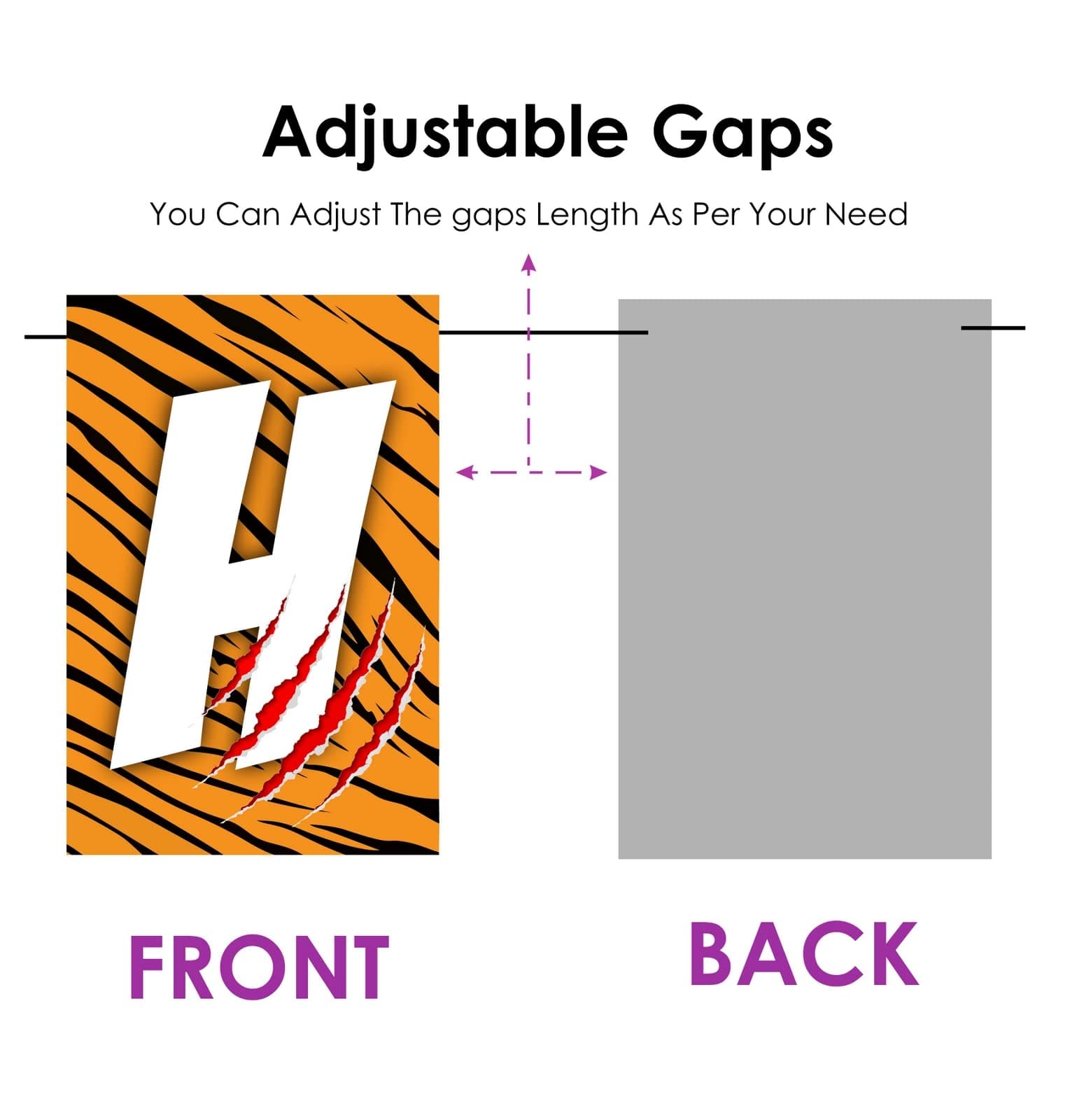 Balloonistics Tiger Stripes Happy Birthday Banner - Wild One & Jungle Safari Cardstock Bunting - Orange & Black Animal Print Party Decorations, "King of the Jungle" Backdrop thumbnail 3