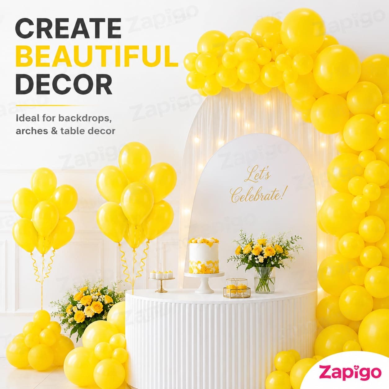 Balloonistics 10 Inch (Pack Of 50) Balloons for Birthday Decoration, Decoration for Weddings, Engagement, Baby Shower, 1st Birthday, Anniversary Party, Birthday Party supplies (Yellow) thumbnail 6