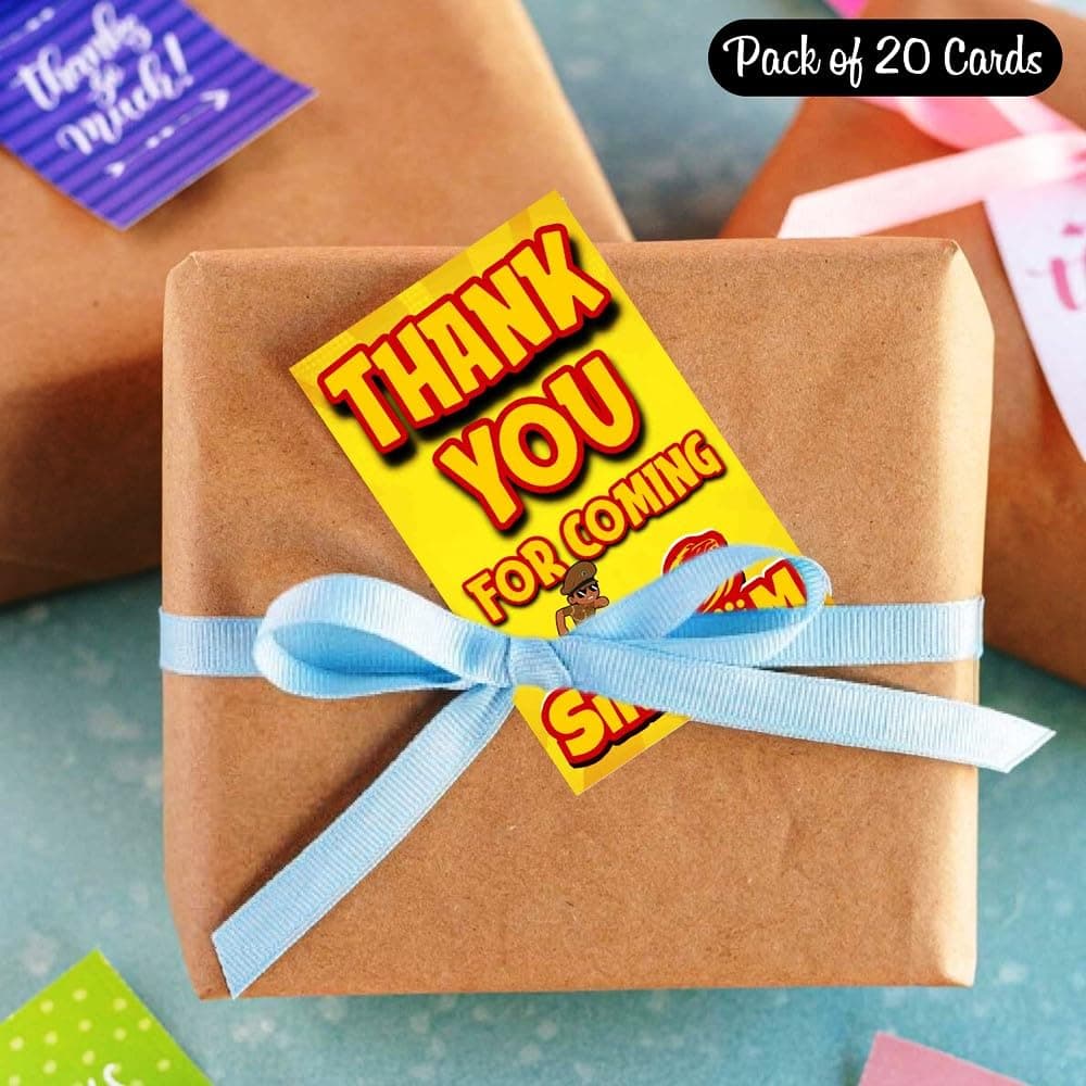 Balloonistics Little Police Singham Theme Thank You Cards for Return Gifts Durable Cardstock Perfect for Kids Birthday (Thank you Cards - Pack of 20) thumbnail 3