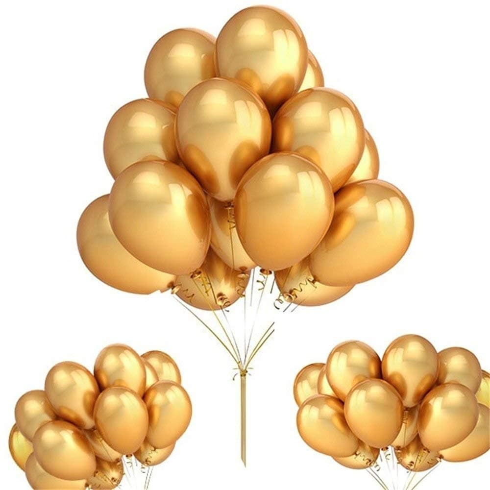 Balloonistics Metallic Gold Latex Balloons – Pack of 50 Premium Golden Party Balloons for Birthday & Anniversary Decoration thumbnail 4