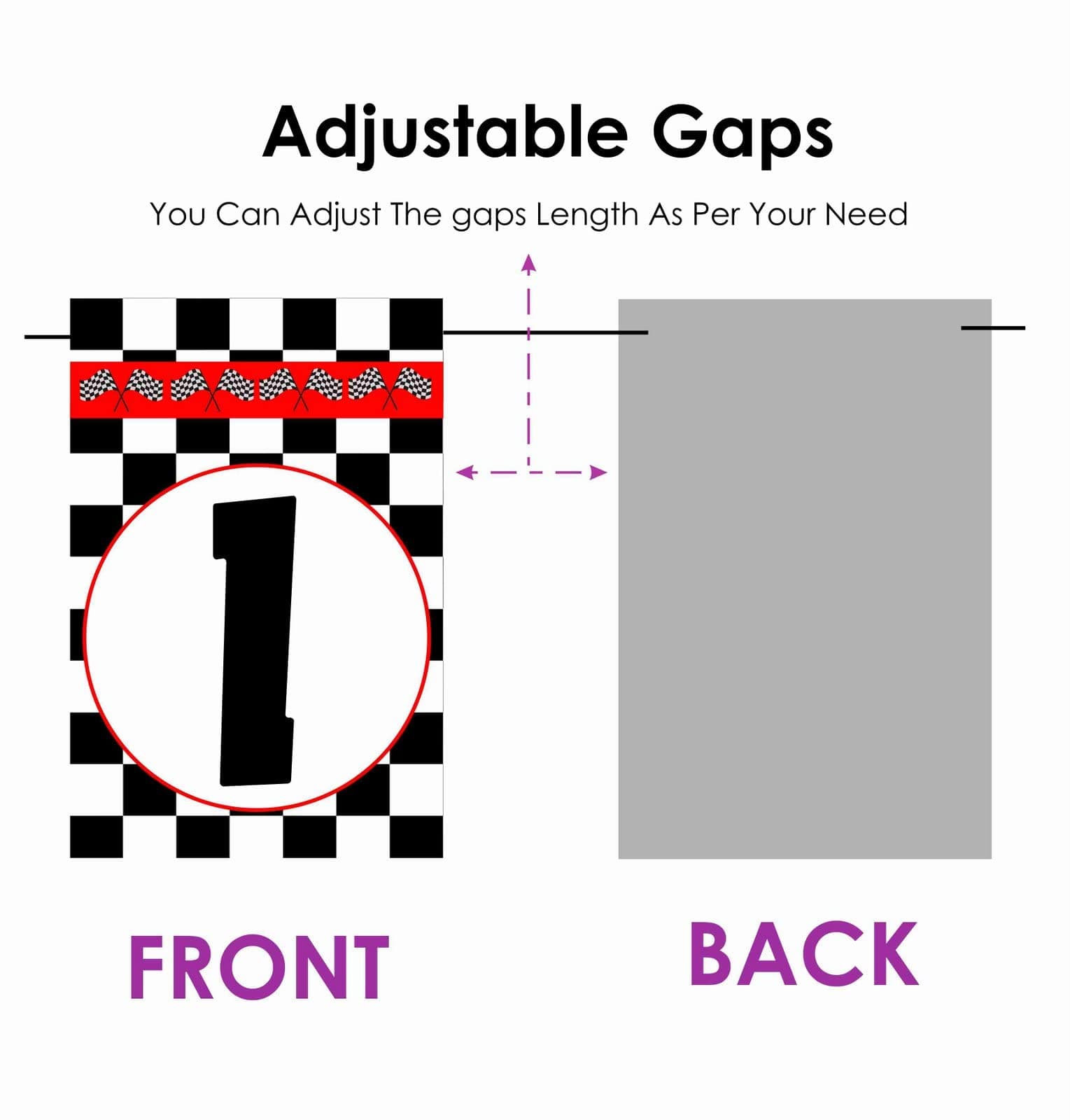Balloonistics Racing Theme Happy Birthday Banner Checkered Flag Party Decorations Premium Cardstock Birthday Backdrop for Kids (Happy Birthday Banner) thumbnail 4