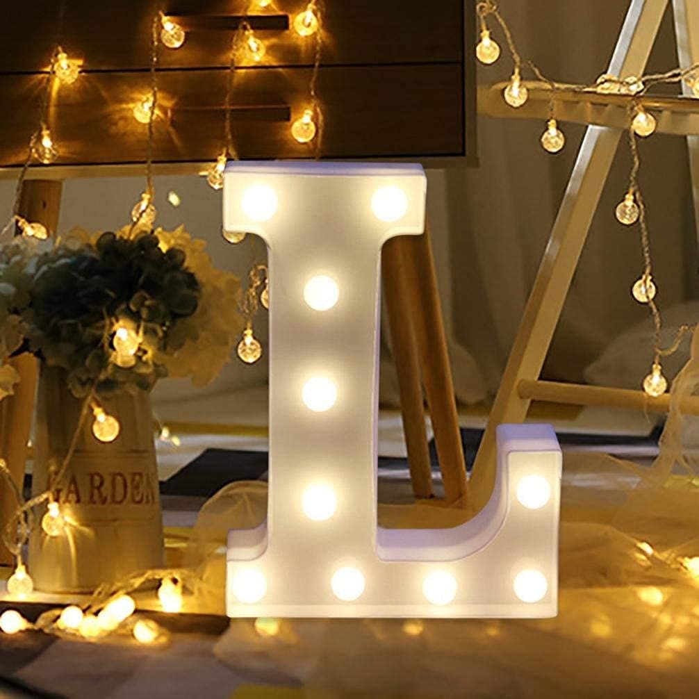 Balloonistics LED Marquee Letter 'L' Light | 9-Inch Warm White Glow | Cordless Battery-Operated Standing Alphabet Sign for Birthdays, Weddings, Nurseries & Personalised Home Décor thumbnail 1