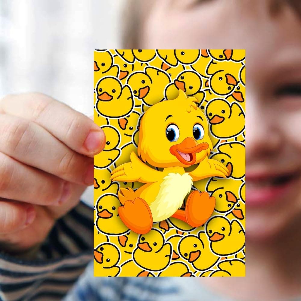 Balloonistics Duck Theme Happy Birthday Invitation Cards with Envelopes - Pack of 10 "One Lucky Duck" Party Invites - Premium Cardstock Double-Sided Rubber Ducky & Bubble Design, Whimsical Bath Time Birthday Supplies (Invite Cards - Pack of 10) thumbnail 2