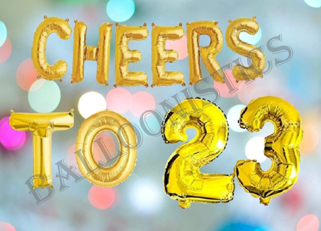 Balloonistics Cheers to Twenty Three Foil Balloon Combo – “Cheers to 23” & Number 23 Foil Balloon Set for 23rd Birthday & Anniversary Party Decorations thumbnail 3