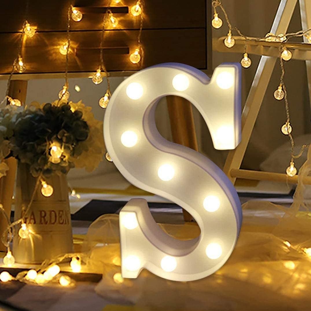 Balloonistics LED Marquee Letter 'S' Light | 9-Inch Warm White Glow | Cordless Battery-Operated Standing Alphabet Sign for Birthdays, Weddings, Nurseries & Personalised Home Décor thumbnail 1