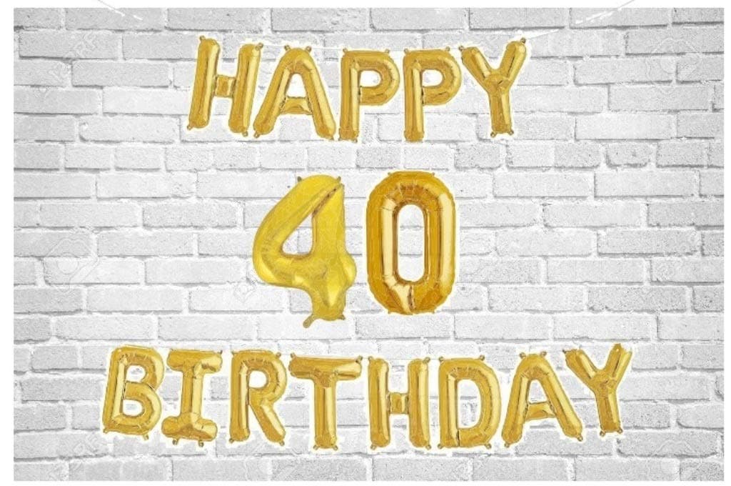 Balloonistics Happy Birthday Letter Golden Foil Balloons and Number Golden Foil Balloon for Party Decoration (Number 40) thumbnail 1