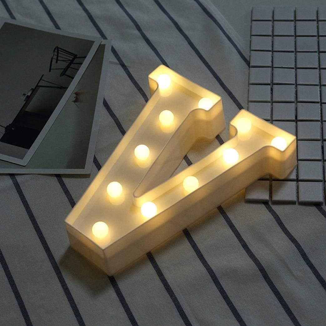 Balloonistics LED Marquee Letter 'V' Light | 9-Inch Warm White Glow | Cordless Battery-Operated Standing Alphabet Sign for Birthdays, Valentine's Day, Weddings & Personalised Home Décor thumbnail 3