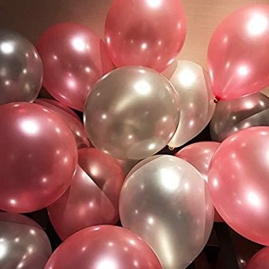 Balloonistics 50-Pack Metallic HD Pink & Silver Latex Balloons – Shiny Combo Balloons for Girls Birthday, Baby Shower, Bridal Shower & Glamorous Party Decoration thumbnail 1