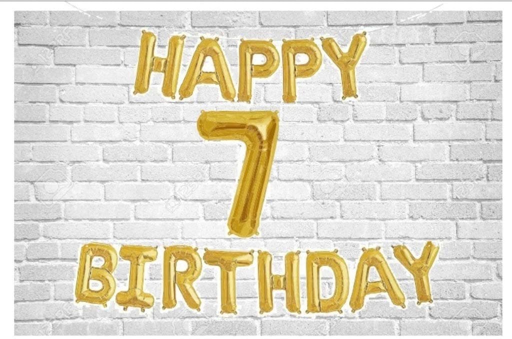 Balloonistics Happy Birthday Letter Golden Foil Balloons and Number Golden Foil Balloon for Party Decoration (Number 7) thumbnail 1