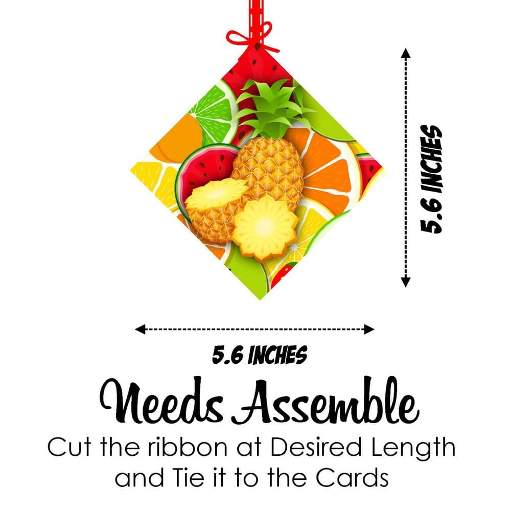 Balloonistics Fruit Theme Happy Birthday Hanging Decorations - Double-Sided Cardstock "Tutti Frutti" Cutouts - Summer Berry & Citrus Ceiling Decor for Kids - Includes Ribbons (Hangings - Pack of 12) thumbnail 7