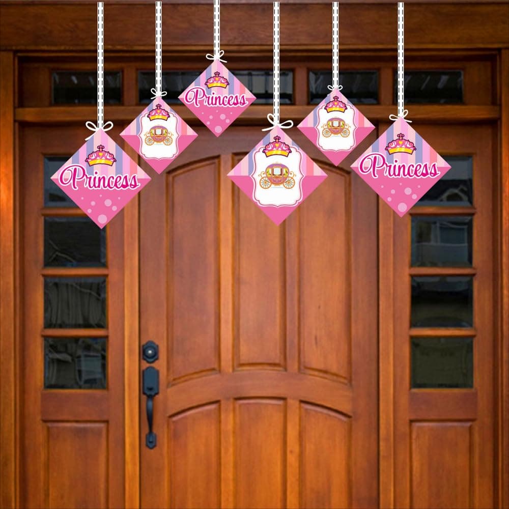 Balloonistics Princess Theme Hanging Decorations Double-Sided Cardstock Party Room Decor Birthday Backdrop for Girls (Hangings - Pack of 12) thumbnail 3