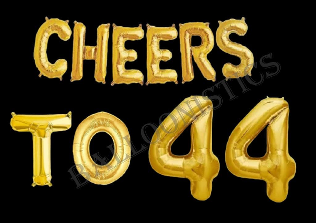 Balloonistics Cheers to Forty Four Foil Balloon Combo – “Cheers to 44” & Number 44 Foil Balloon Set for 44th Birthday & Anniversary Party Decorations thumbnail 2