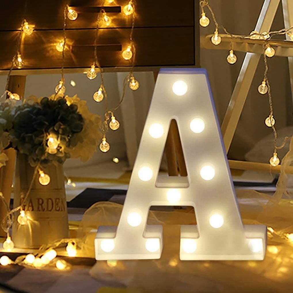 Balloonistics Warm White LED Marquee Letter A Light – 9 Inch Cordless Battery-Operated Standing Alphabet Sign for Birthday, Wedding & Personalised Home Decor thumbnail 1