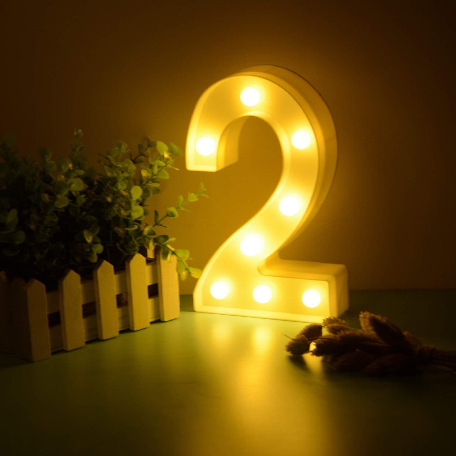Balloonistics LED Marquee Number 2 Light - 9-Inch Cordless thumbnail 1
