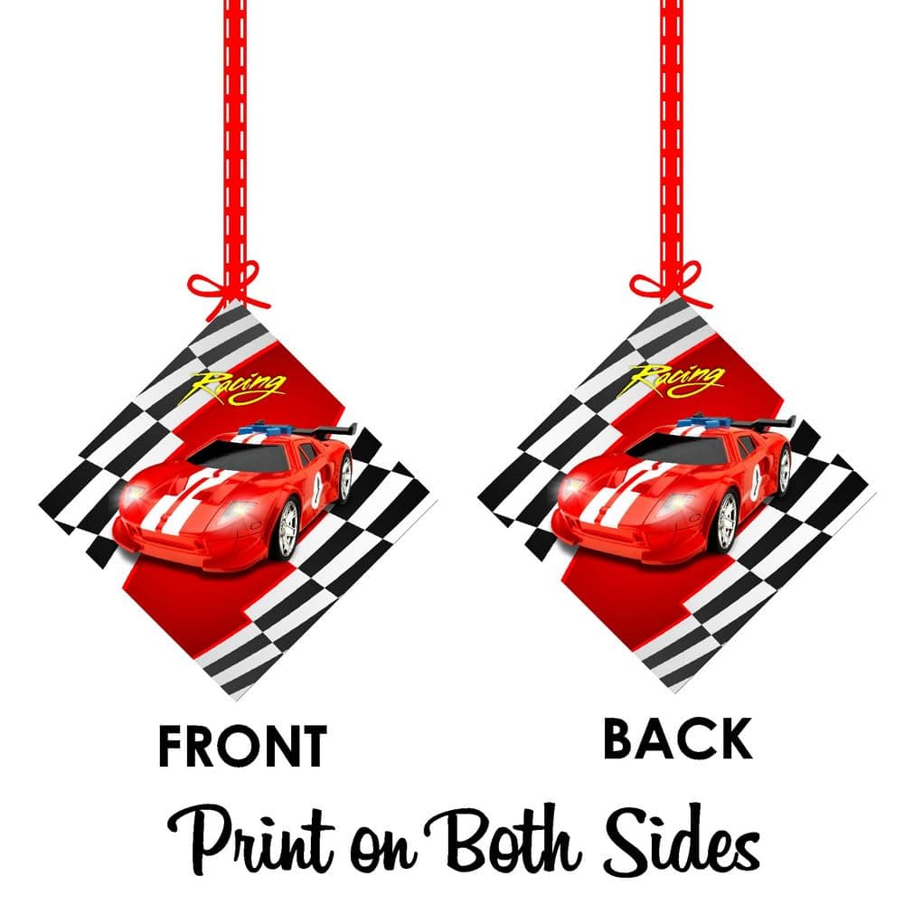 Balloonistics Sports Car Theme Hanging Decorations - Pack of 12 Double-Sided Cardstock Cutouts - Racing & Supercar Birthday Party Supplies - Includes Ribbons - Fast One & Two Fast Room Decor (Hangings - Pack of 12) thumbnail 8