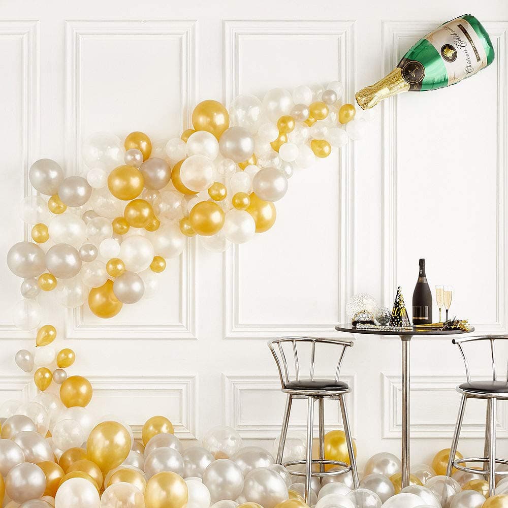 Balloonistics Champagne Bottle Foil Balloon Kit - New Year, Anniversary & Celebration Party Decoration thumbnail 1