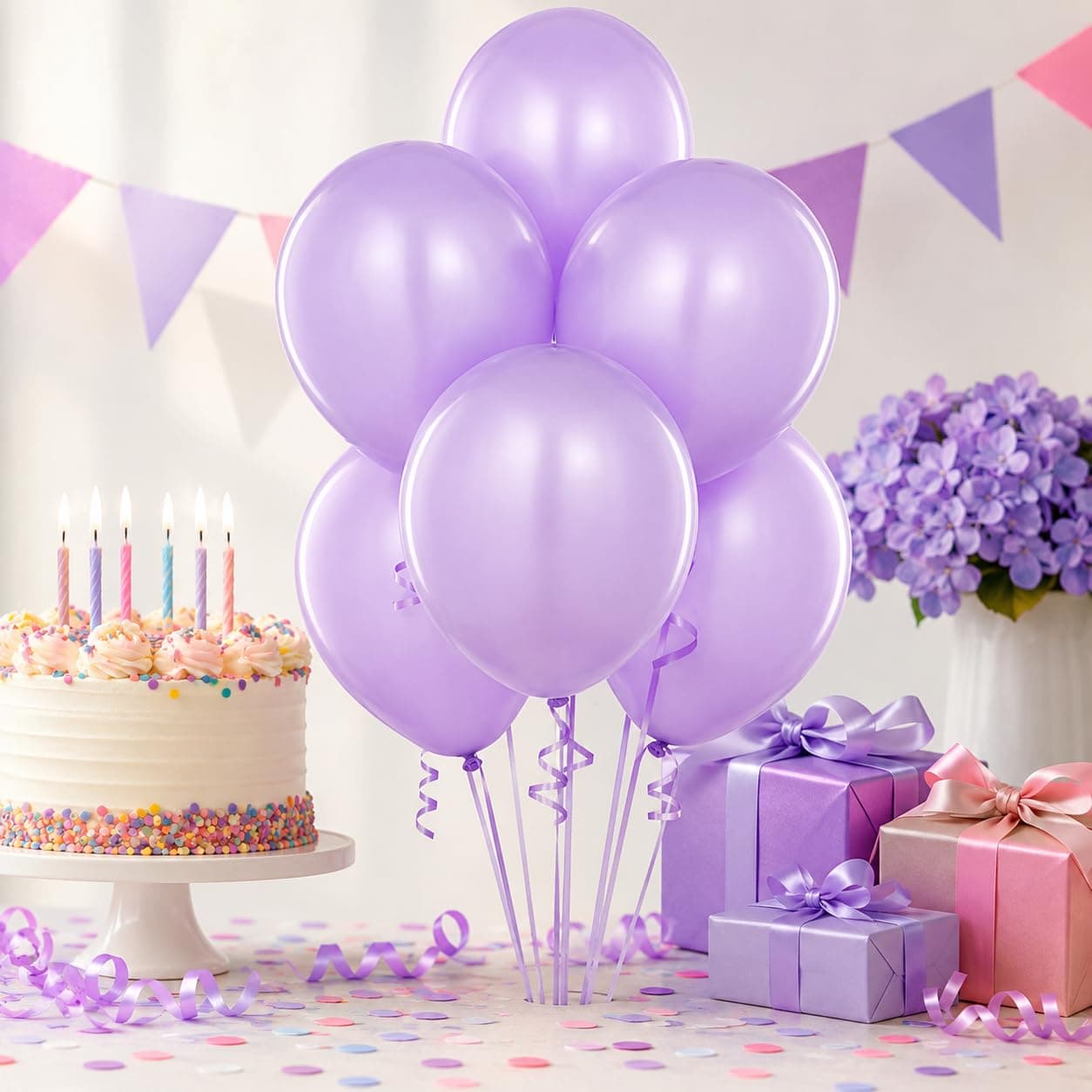 Balloonistics Lavender Latex Balloons – Premium Quality Party Balloons for Birthday, Baby Shower & Pastel Theme Celebration Decoration (Pack of 25) thumbnail 1