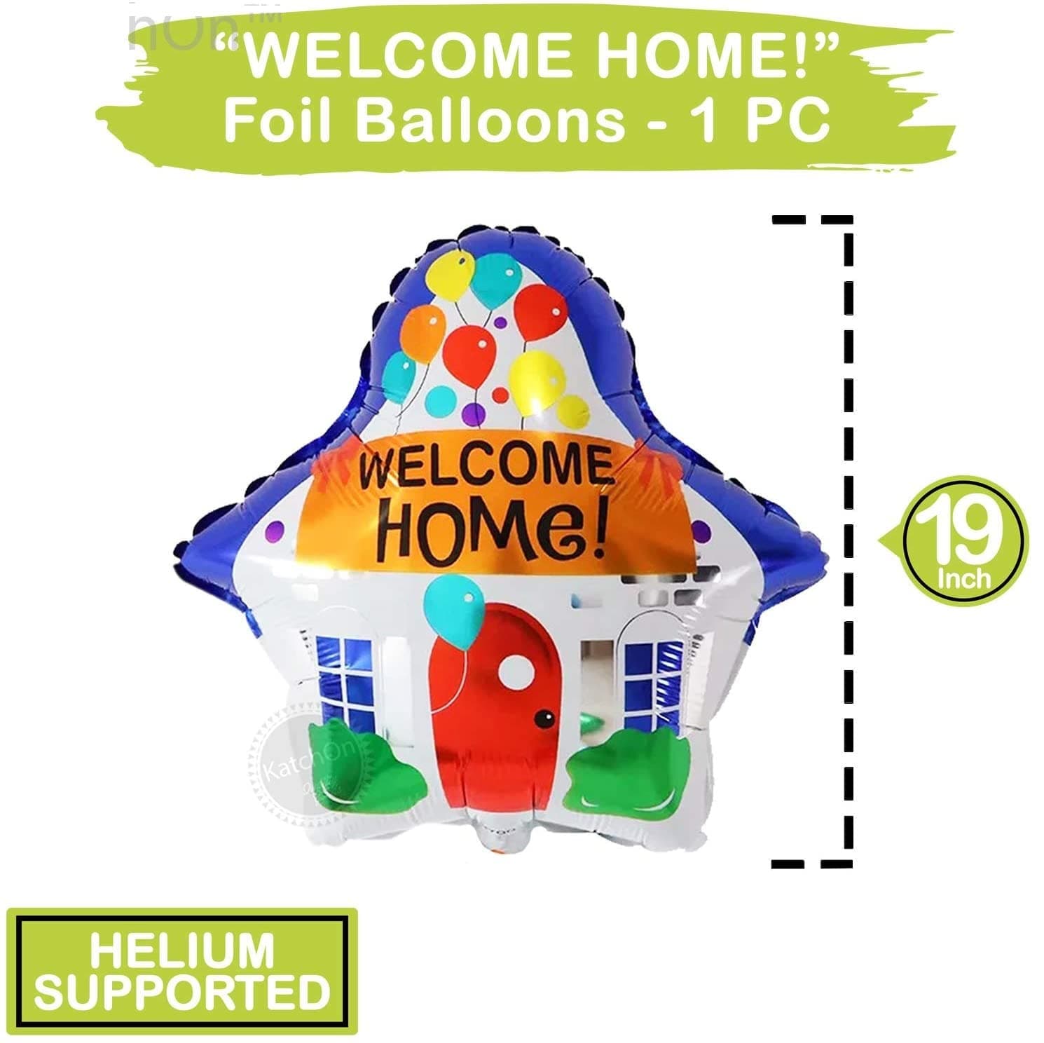 Balloonistics Welcome Home Foil Balloon – 19 Inch House Shaped Balloon for Housewarming, Welcome Baby at Home & Back from Hospital Party Decoration thumbnail 3