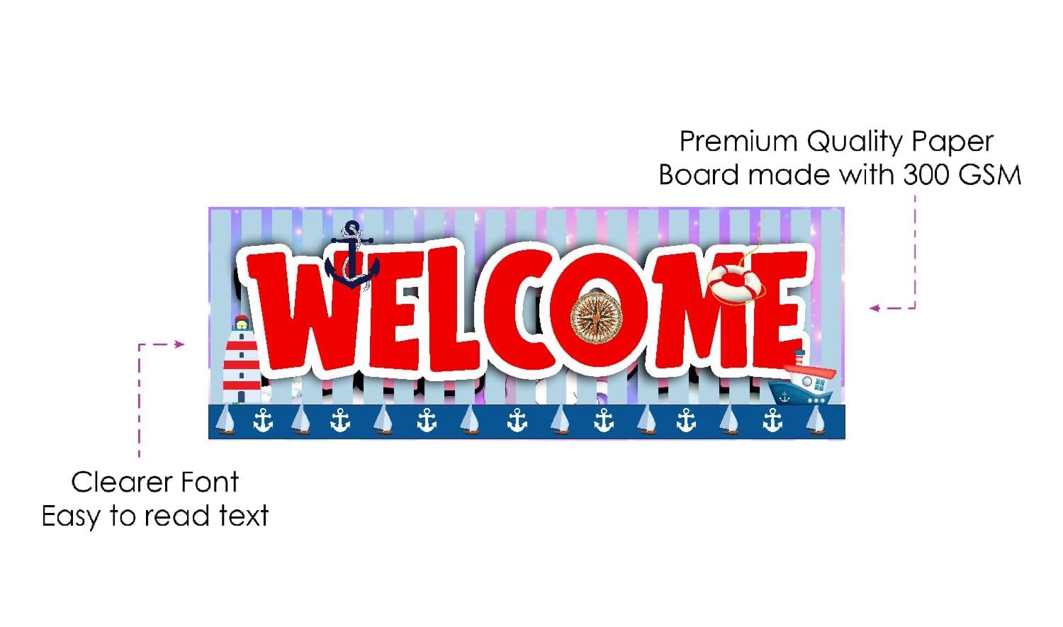 Balloonistics Sailor Outdoor Welcome Board – 2.3ft Vertical Corrugated Party Sign – Multi-Panel Entrance Display for Birthdays, Weddings & Outdoor Events thumbnail 6