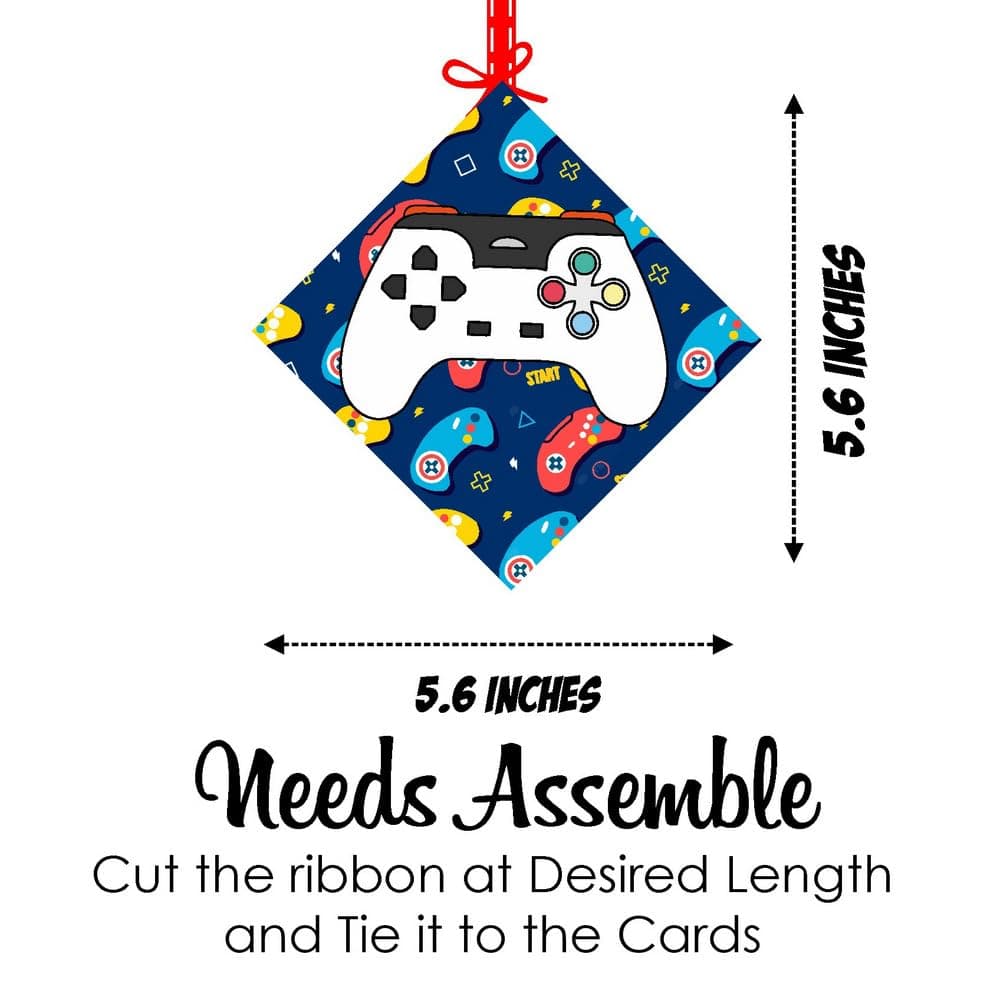 Balloonistics Video Game Theme Birthday Ceiling Hangings - Double-Sided Cardstock Gaming Decorations - Level Up Gamer Party Supplies for Boys & Kids, Includes Ribbons for Easy Hanging (Hangings - Pack of 12) thumbnail 7