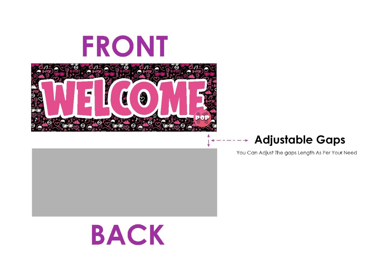 Balloonistics K-Pop Theme Birthday Welcome Board - 2.3 Feet Large Music Video Inspired Cardstock Hanging Sign - Outdoor & Indoor Entryway Decor with Ribbons for Teens, Fans & Idol-Style Parties (Welcome Outdoor Board) thumbnail 5