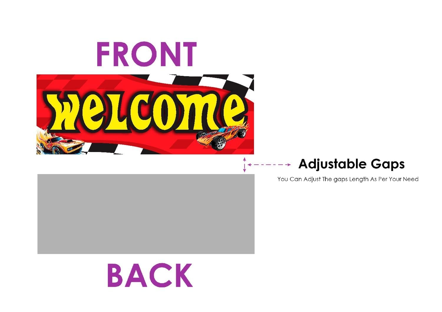 Balloonistics Hot Racing Wheels Theme Welcome Board 2.3 Feet Party Entrance Sign Premium Cardstock Decoration for Indoor & Outdoor Use (Welcome Outdoor Board) thumbnail 5